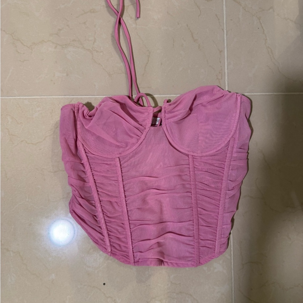 Zara Pink Ruched Blouse